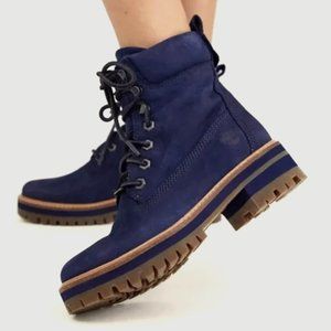 Timberland Courmayeur Valley leather ankle boots in Navy - size US 7.5